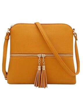 DELUXITY Lightweight Medium Crossbody Bag with Tassel